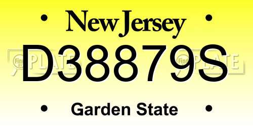 D38879S New Jersey License Plate