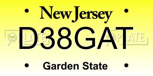 D38GAT New Jersey License Plate