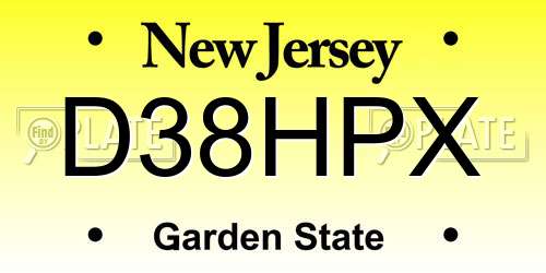 D38HPX New Jersey License Plate
