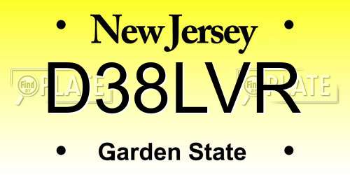D38LVR New Jersey License Plate