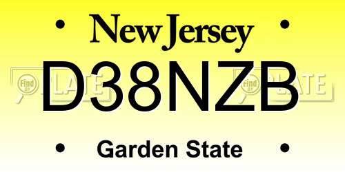 D38NZB New Jersey License Plate