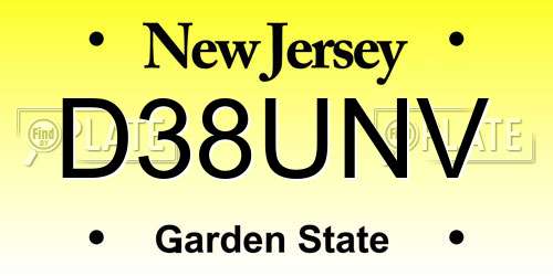 D38UNV New Jersey License Plate