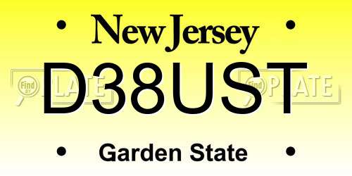 D38UST New Jersey License Plate