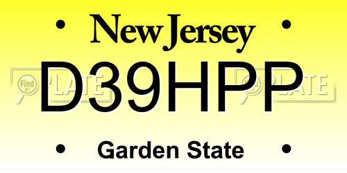 D39HPP New Jersey License Plate