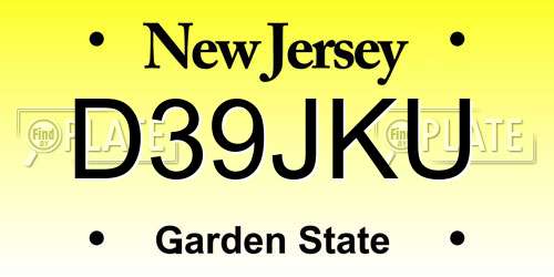 D39JKU New Jersey License Plate