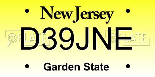 D39JNE New Jersey License Plate
