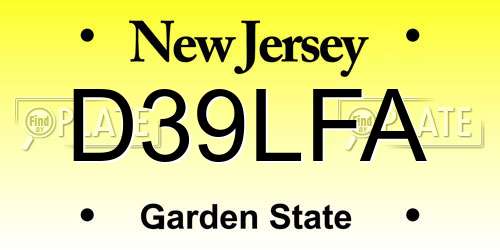 D39LFA New Jersey License Plate