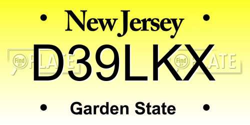 D39LKX New Jersey License Plate