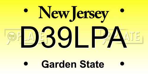 D39LPA New Jersey License Plate