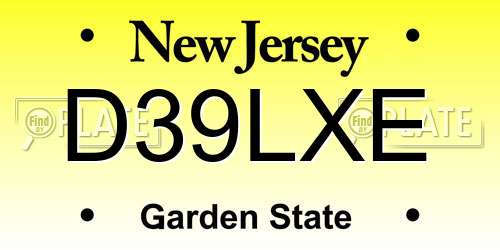 D39LXE New Jersey License Plate