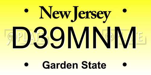 D39MNM New Jersey License Plate