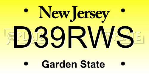 D39RWS New Jersey License Plate