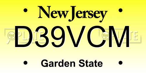 D39VCM New Jersey License Plate