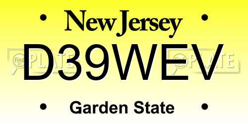 D39WEV New Jersey License Plate