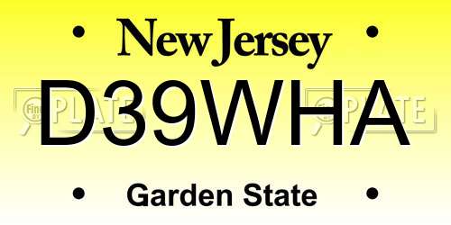 D39WHA New Jersey License Plate