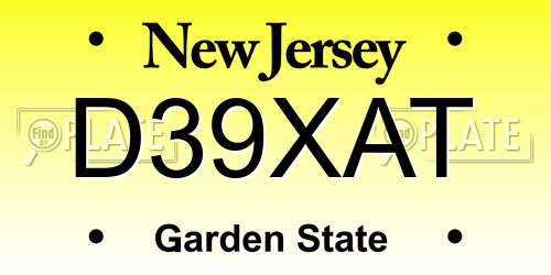 D39XAT New Jersey License Plate