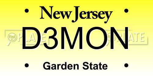 D3MON New Jersey License Plate