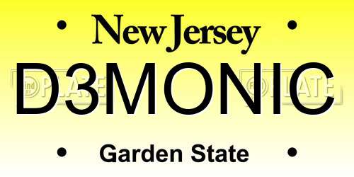D3MONIC New Jersey License Plate