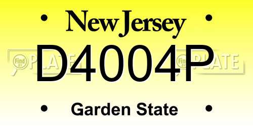D4004P New Jersey License Plate