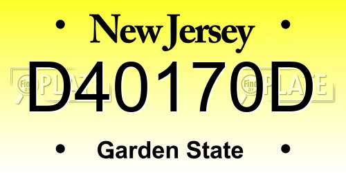 D40170D New Jersey License Plate