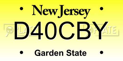 D40CBY New Jersey License Plate
