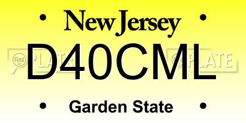 D40CML New Jersey License Plate