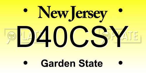 D40CSY New Jersey License Plate