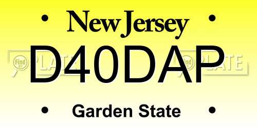 D40DAP New Jersey License Plate