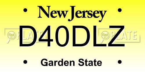 D40DLZ New Jersey License Plate