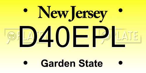 D40EPL New Jersey License Plate