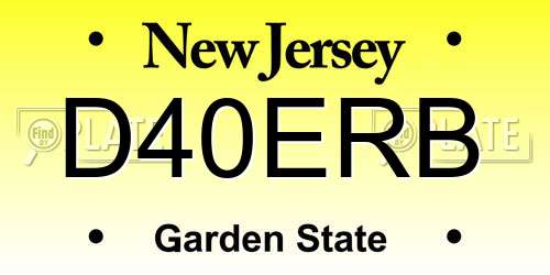 D40ERB New Jersey License Plate
