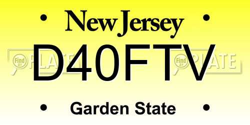 D40FTV New Jersey License Plate