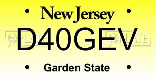 D40GEV New Jersey License Plate
