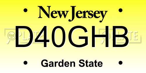 D40GHB New Jersey License Plate