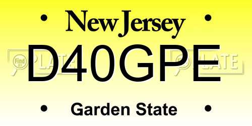 D40GPE New Jersey License Plate