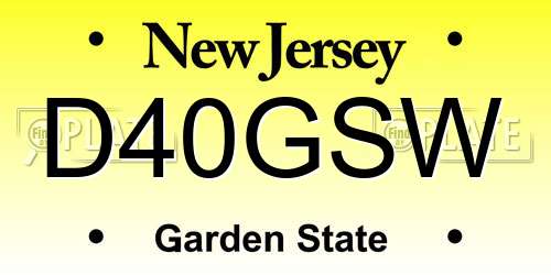 D40GSW New Jersey License Plate