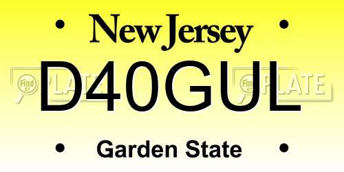 D40GUL New Jersey License Plate