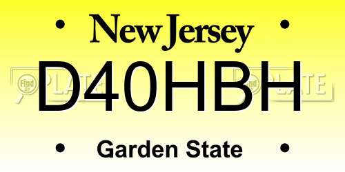 D40HBH New Jersey License Plate
