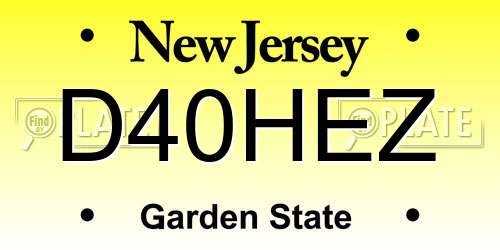D40HEZ New Jersey License Plate