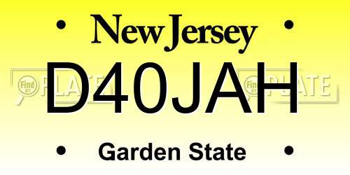 D40JAH New Jersey License Plate