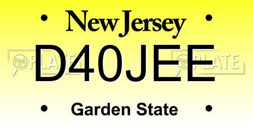 D40JEE New Jersey License Plate