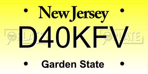 D40KFV New Jersey License Plate