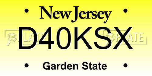 D40KSX New Jersey License Plate