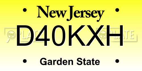 D40KXH New Jersey License Plate