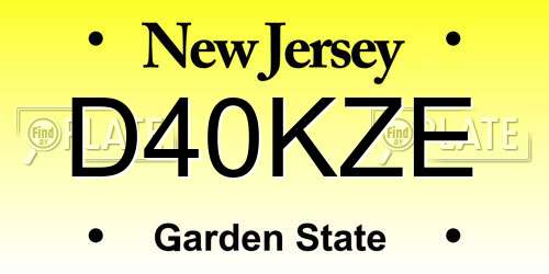 D40KZE New Jersey License Plate