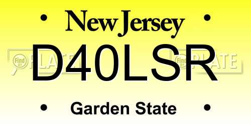 D40LSR New Jersey License Plate