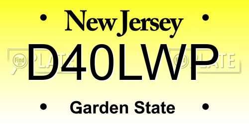 D40LWP New Jersey License Plate
