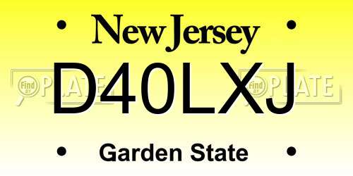 D40LXJ New Jersey License Plate