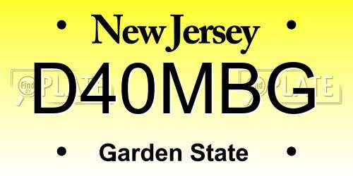 D40MBG New Jersey License Plate