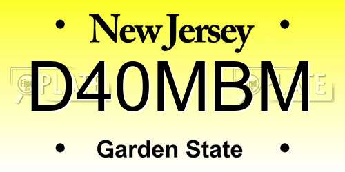 D40MBM New Jersey License Plate